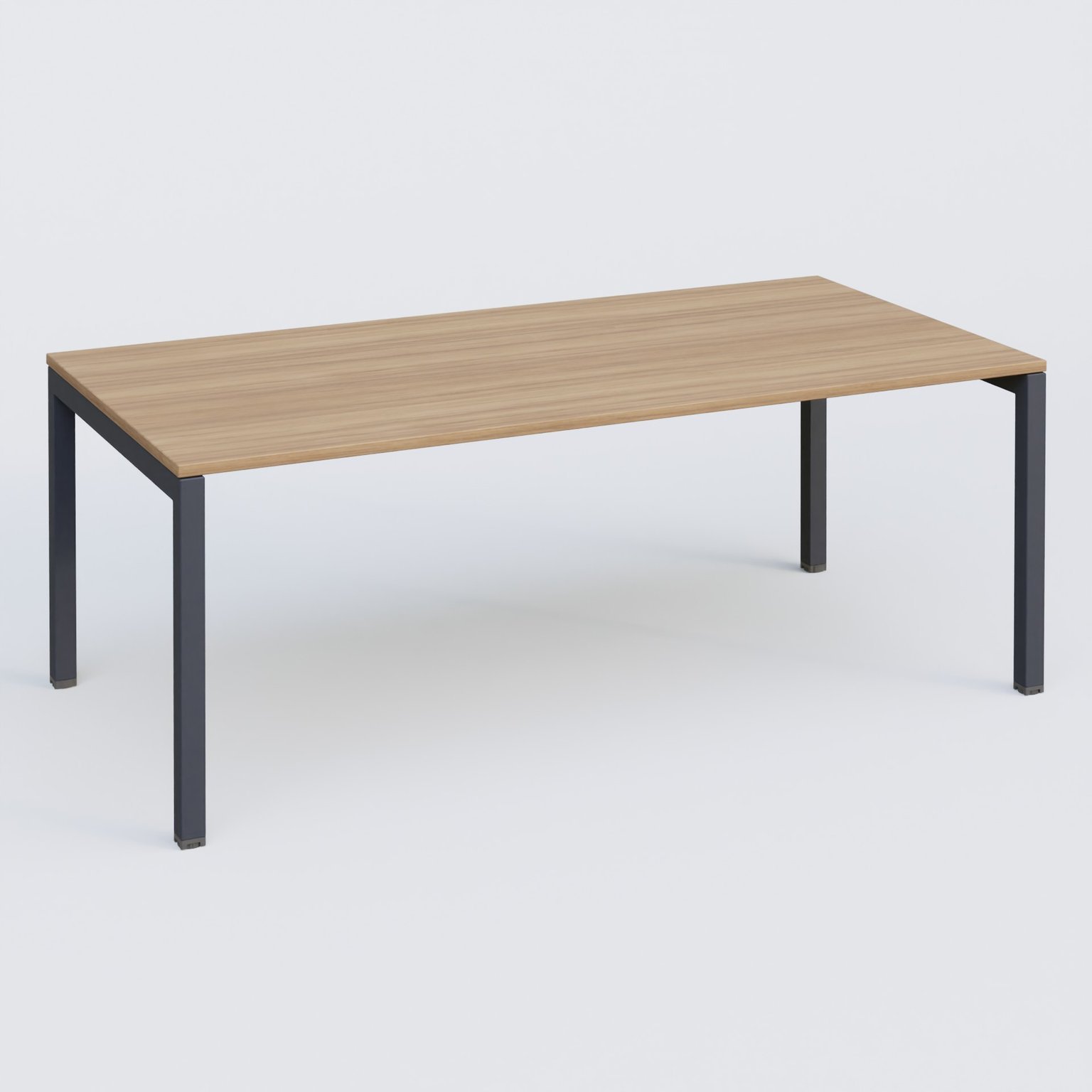 K3 Plateau droit 200x100 . Plateau Noyer et pietement Anthracite