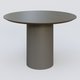 Table Basse Fashion Styl piètement colonne en métal D-26cm et plateau bois. Plateau Chêne Moka et pietement Carbon Grey.