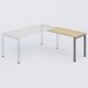 K3- Retour direct 100x60 sur pied- -Finitions : PLATEAUX: CHENE (CE) / PIETEMENTS: ALUMINIUM (AL ) / 