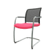 Dandy - Chaise piétement luge chrome (CH).Assise tissu Lucia YBO (YBO)