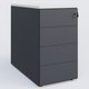 Caisson hauteur de bureau métalique 4 tiroirs avec top de finition, profondeur 60cm. Plateau Blanc et caisson Anthracite.