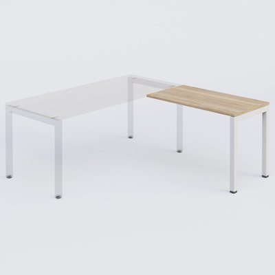 [Pas de famille] - [Pas de sous famille] - K3 retour direct 120x60cm sur pieds P.60cm. Plateau Chêne naturel et pietement Blanc