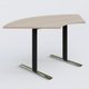 Module 1/4 de couronne gamme Pure 120-120 cm. Plateau Acacia et pietement Noir/Chrome.