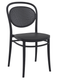 FLORENCE-Chaise en polypropylène renforcé fibre de verre-Finition noir
