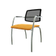 Diva - Chaise dos résille- Piétement 4 pieds chrome (CH).Assise tissu Bondai Jaune (3005)
