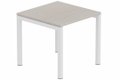 Module composable pied arche L.80xP.80cm, départ, plateau acacia, structure blanc