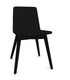 MELODY chaise 4 pieds bois. face intérieure tissu STEP noir face extérieure tissu step mélange coloris noir piétement noir