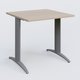 K2 Plateau droit 80x80 pieds fixe. Plateau Acacia et pietement Aluminium.