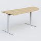 Module d'angle 90° intégré à droite, gamme Pure 200-80 cm. Plateau Chêne clair et pietement Blanc.