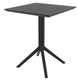 SEVILLE-Table en résine, cadre métallique , rabattable -60x60cm-Finition:plateau noir /piètement noir