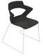 SWEETY Chaise pied luge H46cm. coque polypropylène coloris NOIR piétement Blanc