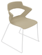 SWEETY Chaise pied luge H46cm. coque polypropylène coloris  TAUPE piétement Blanc