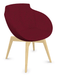 Coco - Fauteuil 4 pieds bois naturel (W1). Tissu Int Step Rouge (L18) - Tissu Ext Step Rouge (L18)