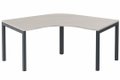 Plan Compact 120° symétrique 120x120/80cm structure pied d'angle, plateau acacia, structure anthracite