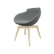 Coco - Fauteuil 4 pieds bois naturel (W1). Tissu Int Step Gris clair (SMG) - Tissu Ext Step Gris clair (SMG)