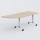 Module d'angle 90° Gauche gamme Arca 200-80 cm. Plateau Hêtre et pietement Blanc.