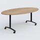 Table ovale gamme Arca 200-110 cm. Plateau Noyer et pietement Noir.