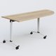 Module d'angle 90° Droite gamme Arca 200-80 cm. Plateau Chêne naturel et pietement Blanc.