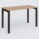 K3 Plateau droit 120x60 pieds fixe. Plateau Noyer et pietement Noir Grainé.