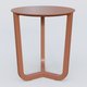 Table Basse Fashion Styl piètement tryptique en métal et plateau bois. Plateau Brun cuivré (RAL 8004) et pietement Brun cuivré (RAL 8004).