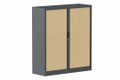 Armoire à rideaux H135xL120cm 2 tablettes