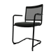 ZEN mesh visiteur - Chaise Piétement luge avec accotoirs noir laqué (A).Assise tissu et dossier résille Bondai Noir (8033)