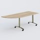 Module d'angle 90° Gauche gamme Arca 200-80 cm. Plateau Chêne naturel et pietement Chrome.