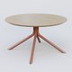 Table Basse Fashion Styl piètement 4 pieds en métal et plateau bois. Plateau Chêne et pietement Brun cuivré (RAL 8004).