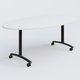 Table ovale gamme Arca 200-110 cm. Plateau Blanc et pietement Noir.