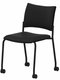 ZEN TISSU chaise 4 pieds sur roulettes
