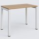 K3 Plateau droit 100x60 pieds fixe. Plateau Noyer et pietement Blanc.
