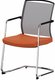 Dandy - Chaise piétement luge chrome (CH).Assise tissu Bondai Orange (3012)