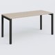K3 Plateau droit 160x70 pieds fixe. Plateau Acacia et pietement Noir Grainé.