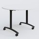 Table ronde gamme Arca D110 cm. Plateau Blanc et pietement Noir.
