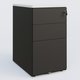 Caisson hauteur de bureau métalique 3 tiroirs avec top de finition, profondeur 80cm. Plateau Blanc et caisson Noir.