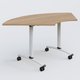 Module 1/4 de couronne pour table abattante gamme Arca 120-120 cm. Plateau Noyer et pietement Blanc.