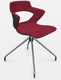 SWEETY Chaise 4 branches acier, piétement chrome,  coque GRISE intérieur revêtue framboise WM111