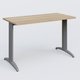 K2 Plateau droit 120x60 pieds fixe. Plateau Chêne naturel et pietement Aluminium.