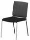 ZEN mesh visiteur - Chaise piétement 4 pieds chrome (CH).Assise tissu et dossier résille Bondai Noir (8033)