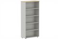 Armoire mélamine H196xL100cm sans portes, Finitions = Top de finition :hêtre / Corps d'armoire et tablettes: aluminium