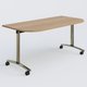 Module d'extrémité pour table abattante gamme Arca 165-80 cm. Plateau Noyer et pietement Chrome.