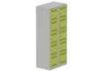 Vestiaire multicases 2 colonnes L,40cm 5 cases (fermeture cadenas) H,180xL,80xP,50cm coffre gris clair/portes anis