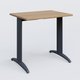 K2 Plateau droit 80x60 pieds fixe. Plateau Noyer et pietement Anthracite.