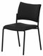 ZEN TISSU chaise 4 pieds, tissu bondai noir