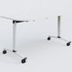 Module d'extrémité pour table abattante gamme Arca 145-70 cm. Plateau Blanc et pietement Blanc.