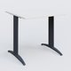 K2 Plateau droit 80x80 pieds fixe. Plateau Blanc et pietement Anthracite.