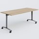 Table abattante gamme Arca 180-80 cm. Plateau Chêne naturel et pietement Aluminium.
