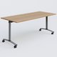 Table abattante gamme Arca 180-80 cm. Plateau Noyer et pietement Aluminium.