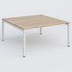 K3 Plateau droit 160x165 pieds fixe. Plateau Chêne naturel et pietement Blanc.
