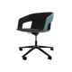 Melody - Fauteuil Pietement roulettes Alu poli noir (A). Tissu Int Synergy (S17) - Tissu Ext Synergy (S56)